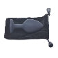 Black Medium Size Silicone Anal Plug with Purple Diamond