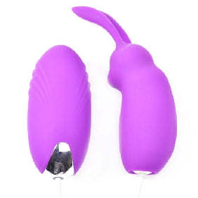 Purple Color Silicone 20 Speeds Vibrating Rabbit and Egg