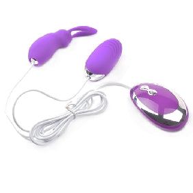 Purple Color Silicone 20 Speeds Vibrating Rabbit and Egg
