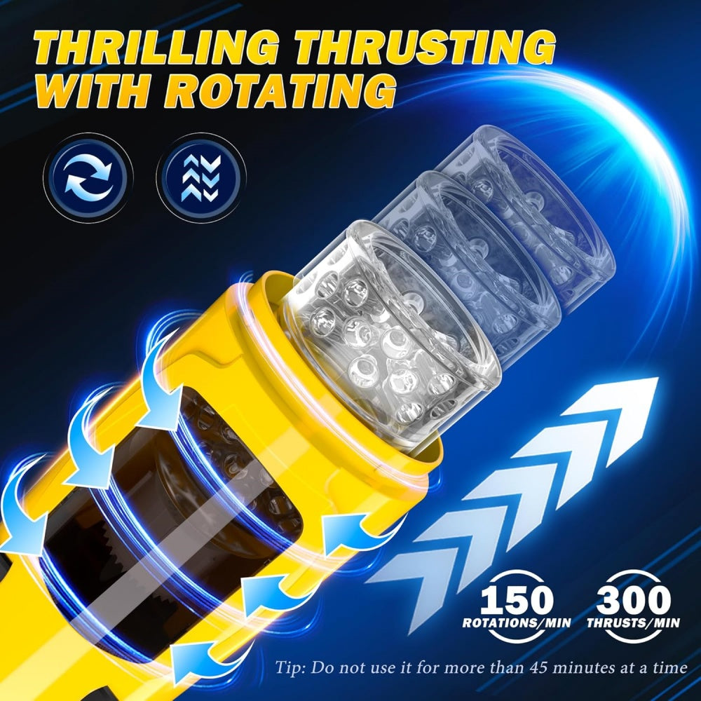 7-Speed Black & Yellow App-Controlled Rechargeable Masturbator