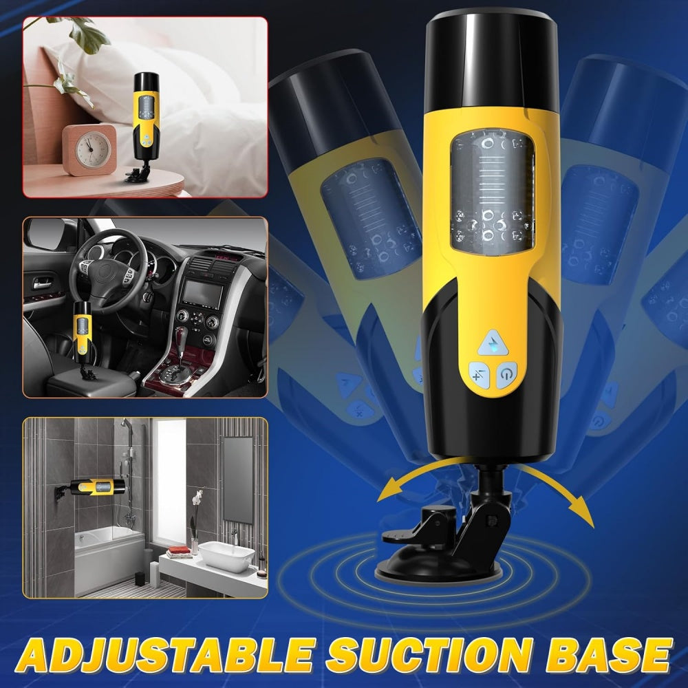 7-Speed Black & Yellow App-Controlled Rechargeable Masturbator