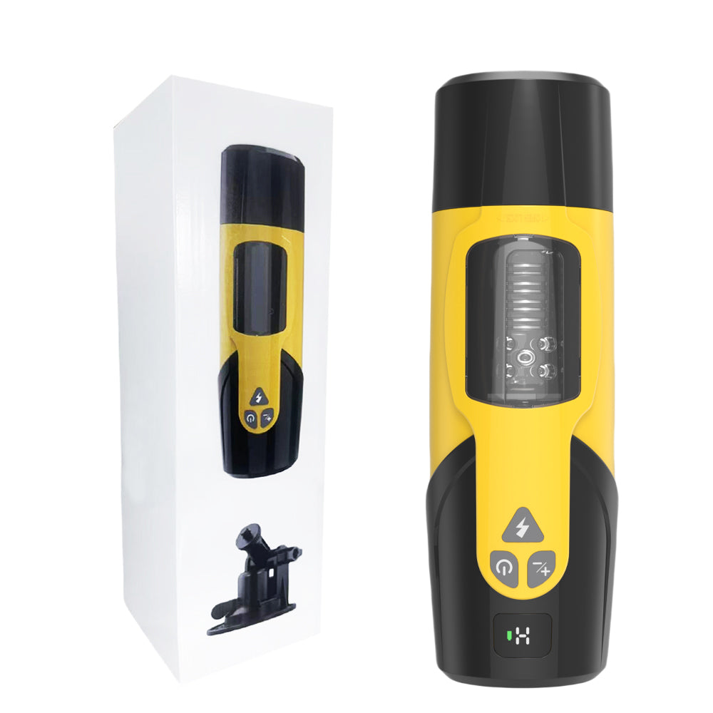 7-Speed Black & Yellow App-Controlled Rechargeable Masturbator