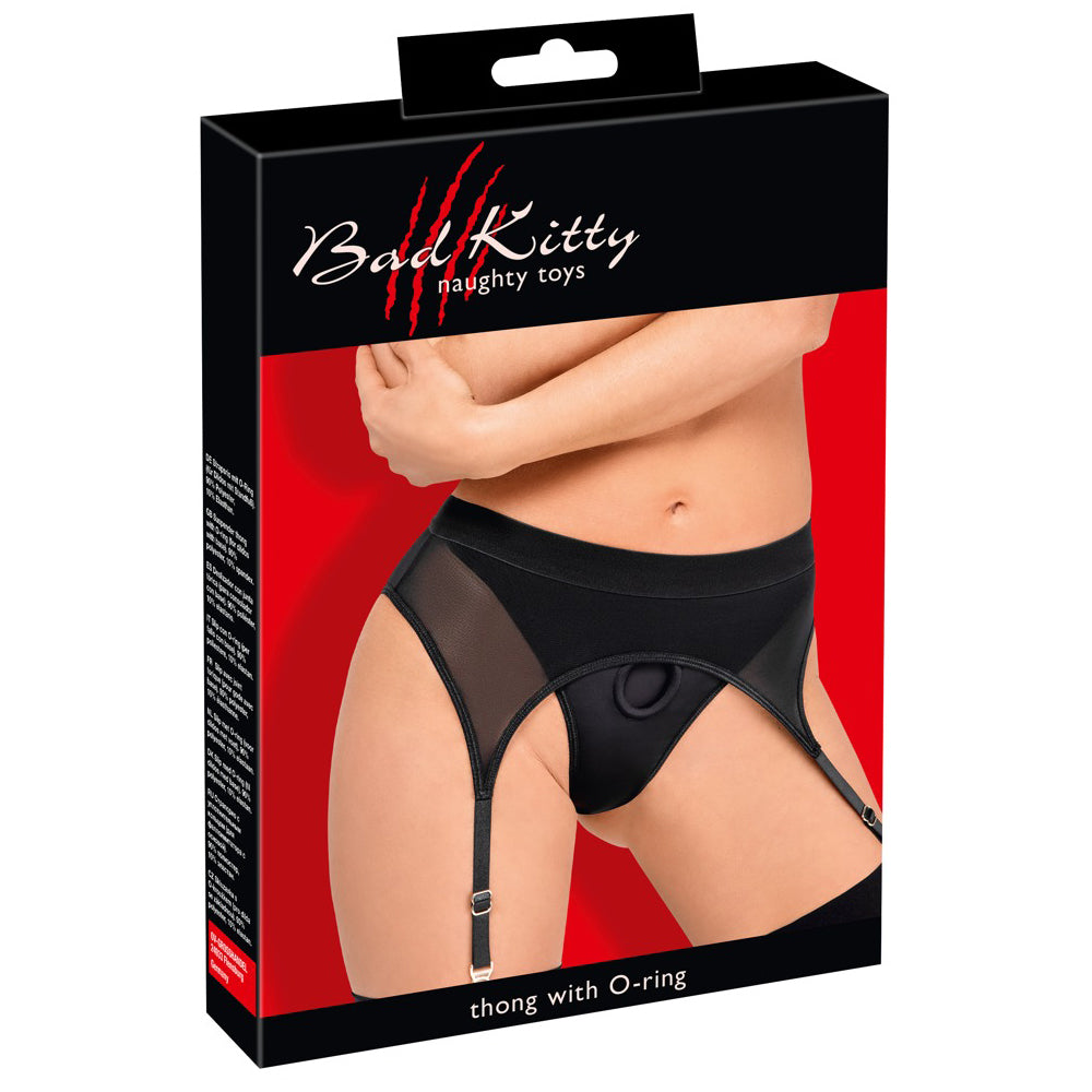 Bad Kitty Strap-on thong with suspenders XL
