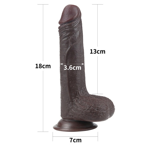7'' Sliding Skin Dual Layer Dong - Black