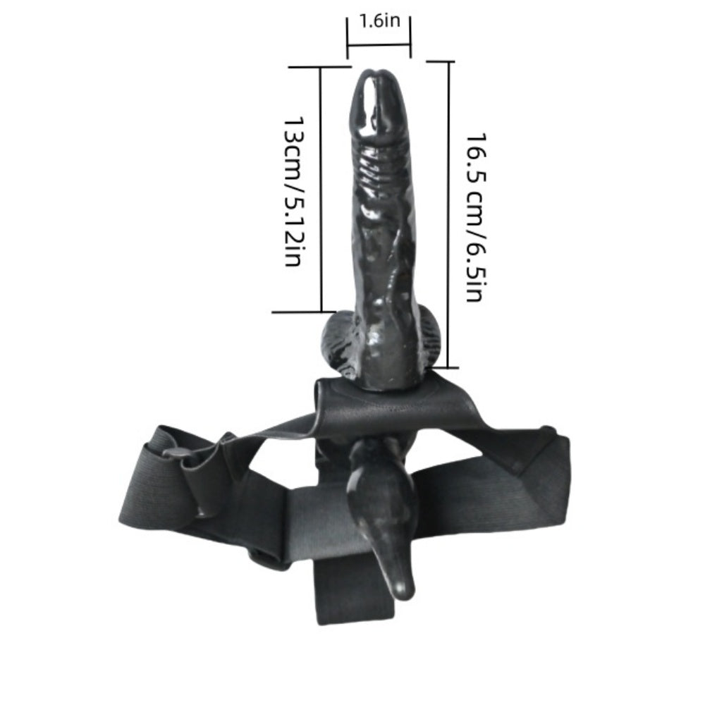 Black Wearable Double-Ended Strap-On Dildo
