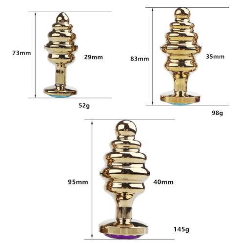 Spiral Gold Metal Plug Large Red