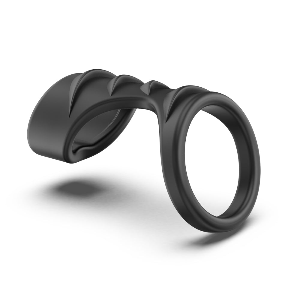Black Textured Silicone Cock Ring