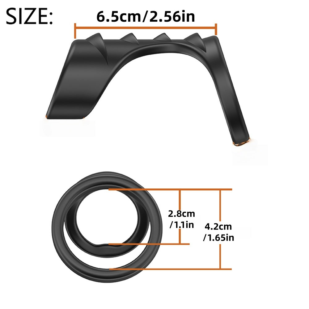Black Textured Silicone Cock Ring