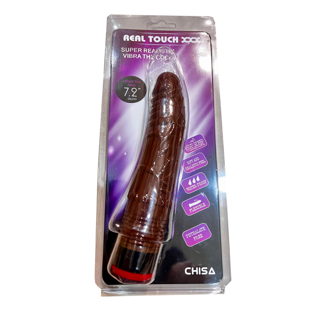 18 CM Real Touch Vibrator Brown