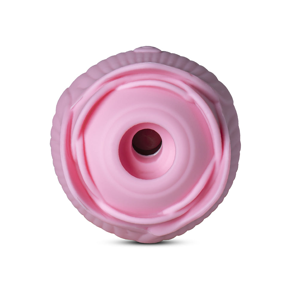 10-Speed Pink Color Silicone Clitoral Sucking Rose with Thrusting Vibrator