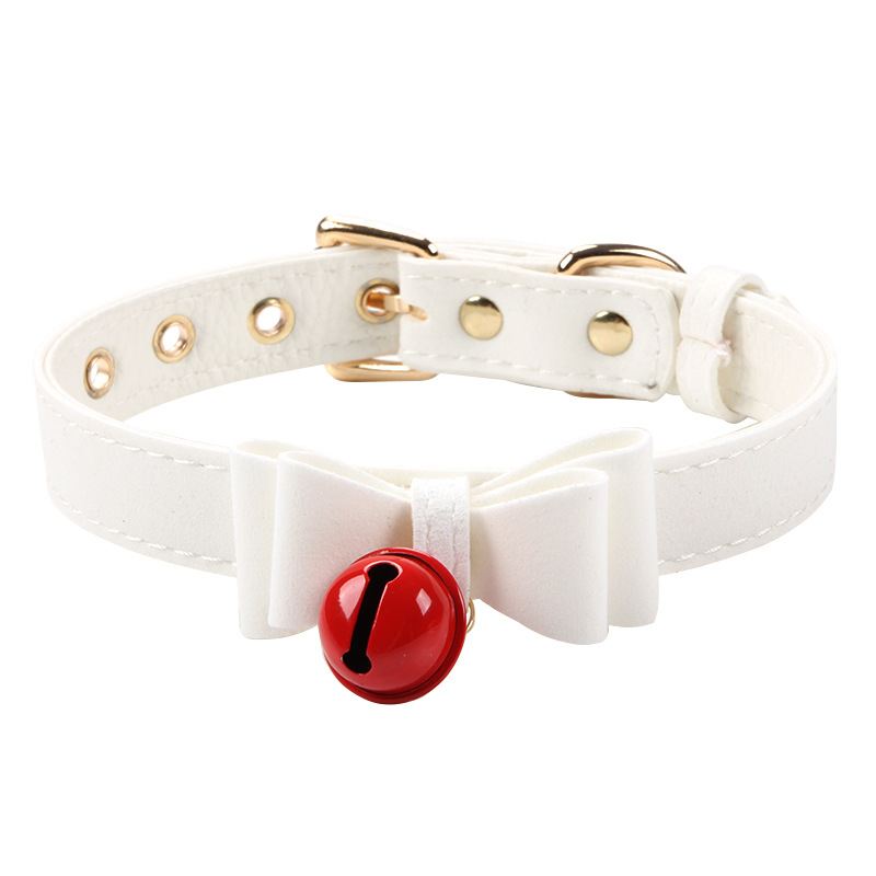 Kawaii Sex Collar With Bow &amp; Bell White