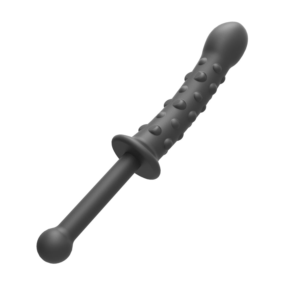 24 Cm Black Silicone Double-Ended Anal Plug with Raised Dots