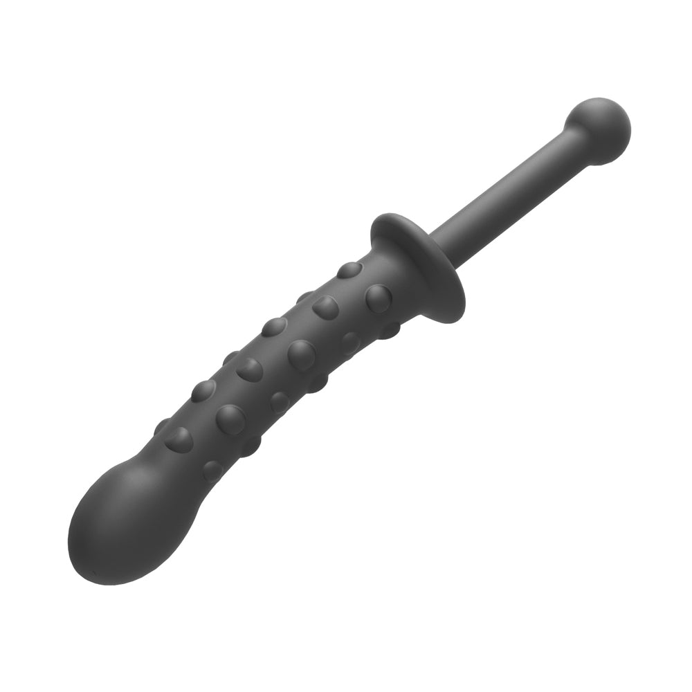 24 Cm Black Silicone Double-Ended Anal Plug with Raised Dots