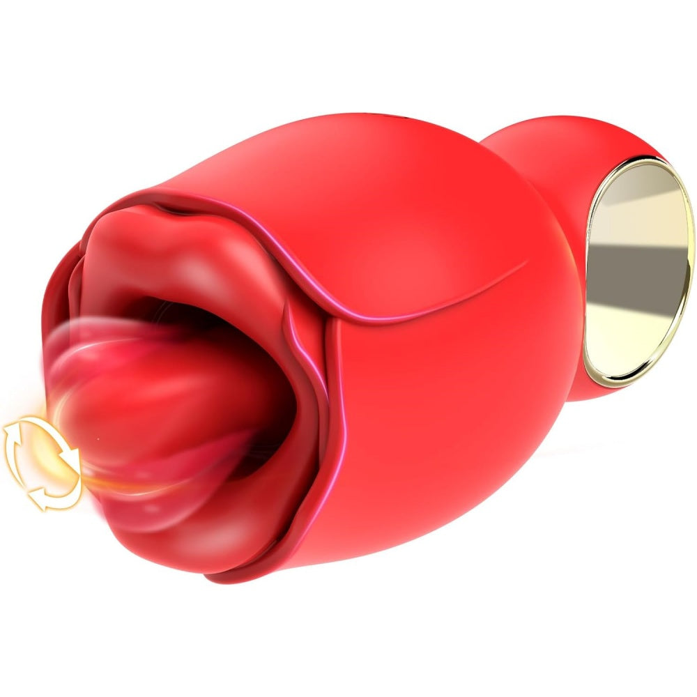 8-Mode Rechargeable Red Silicone Clitoral Stimulator