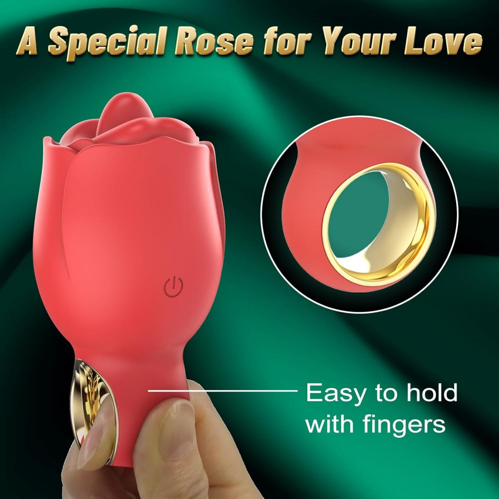 8-Mode Rechargeable Red Silicone Clitoral Stimulator