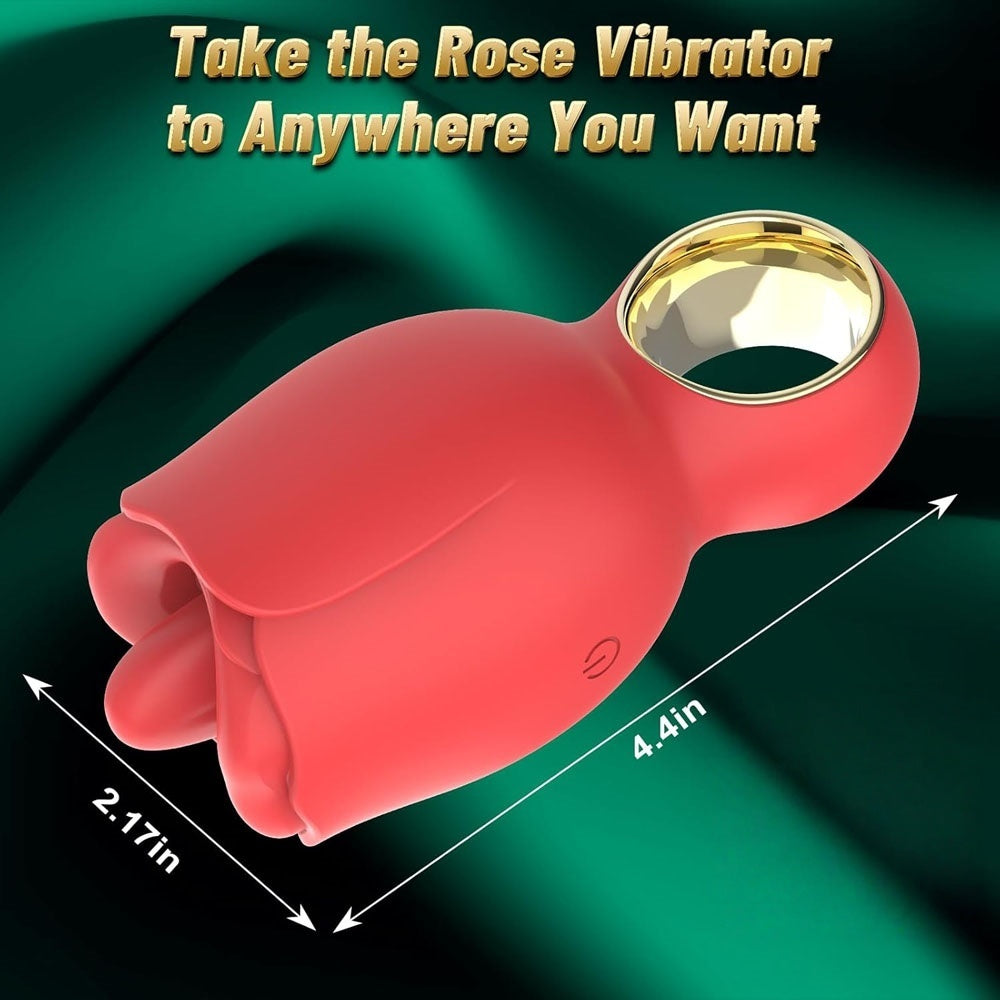 8-Mode Rechargeable Red Silicone Clitoral Stimulator