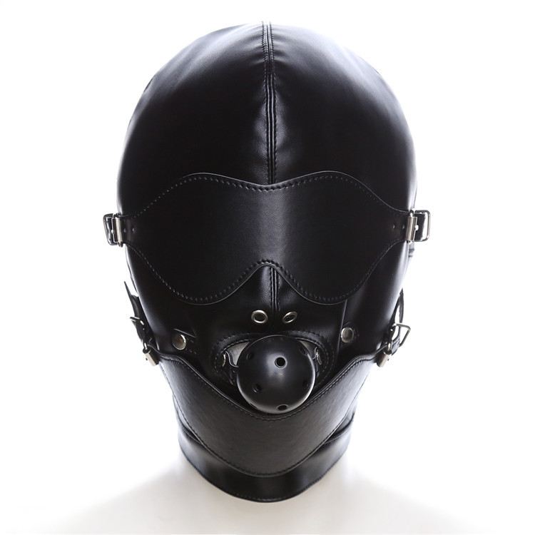 Blackout Bondage Hood with Ball Gag