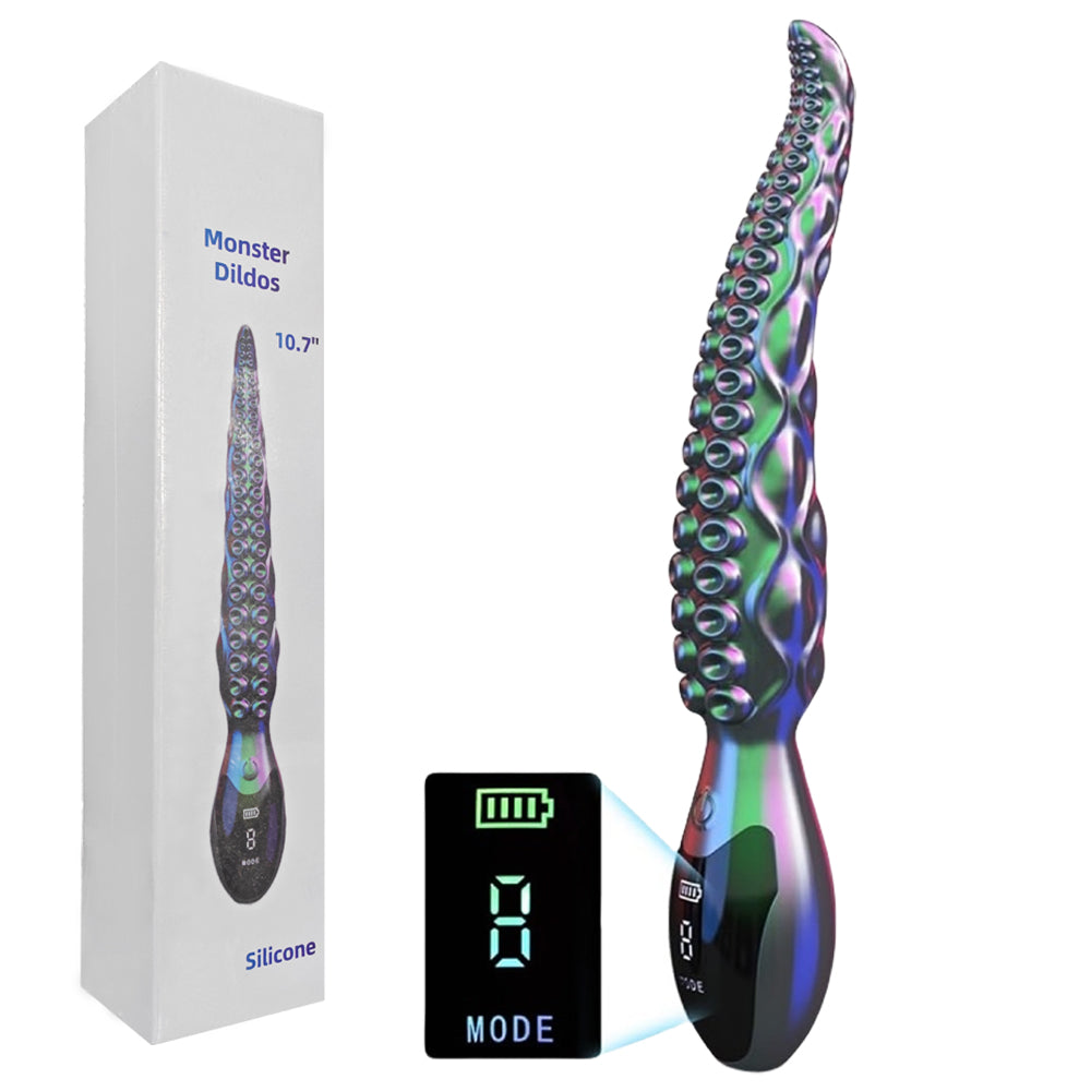 9-Speed 10.7" Silicone Vibrating Massager with LED Display