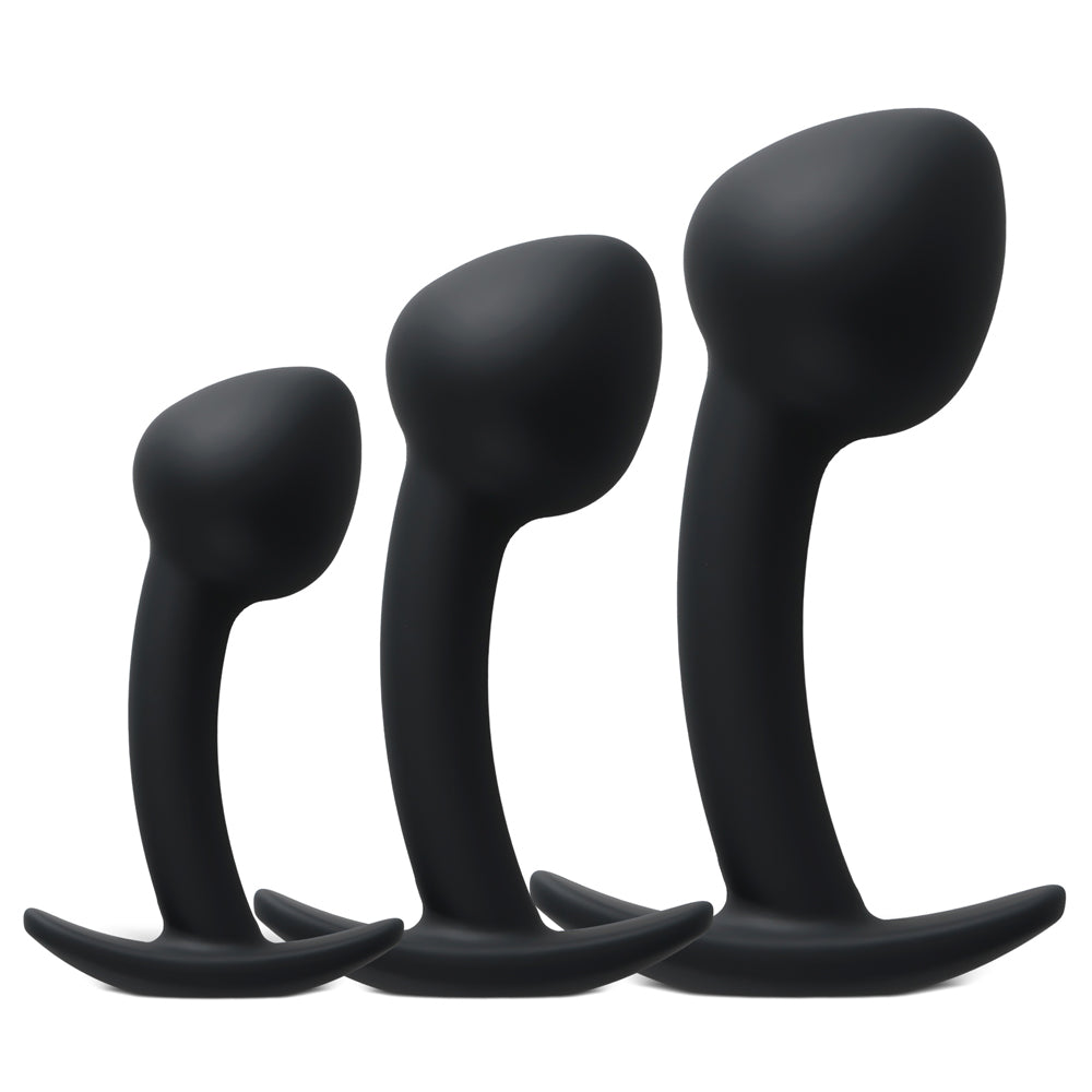 Black Color Silicone Butt Plug Set