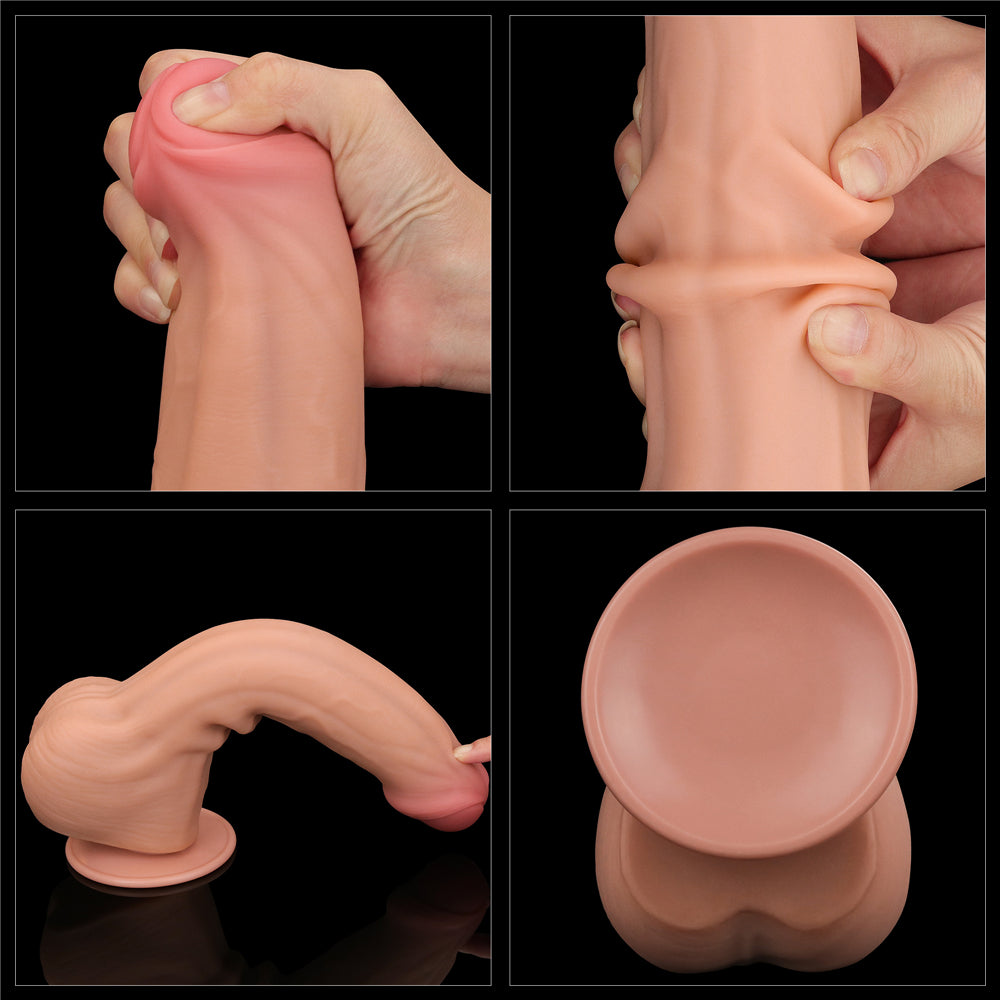 29 Cm King Sized Sliding Skin Dual Layer Dong