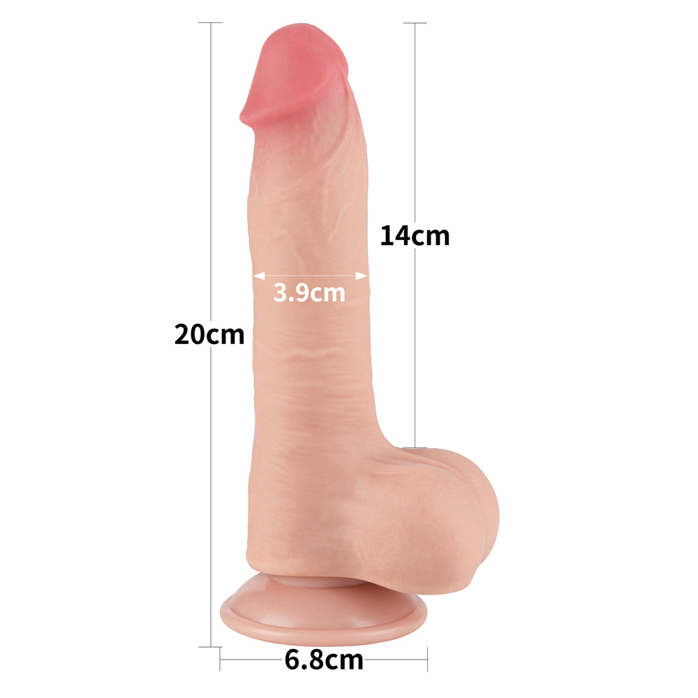 20 Cm Sliding Skin Dual Layer Dong Flesh