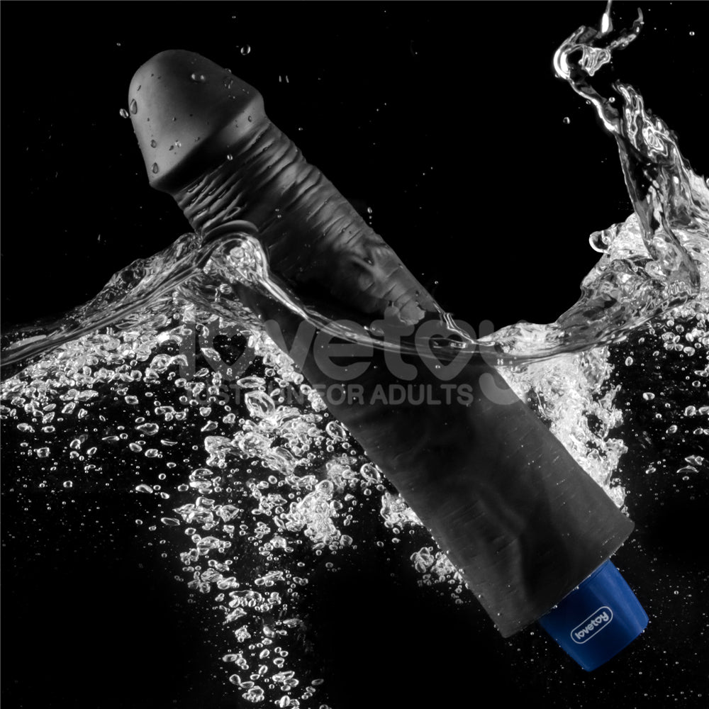 9.5" Real Softee Rechargeable Vibrating Dildo(Black)