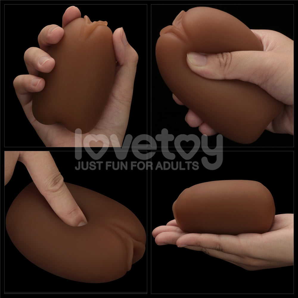 Slider Double-Ended Masturbator Ass and Vagina(Brown)