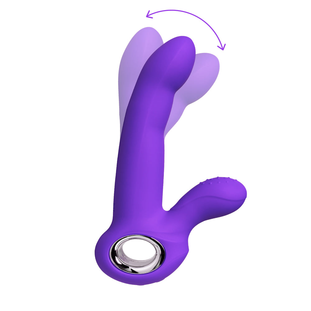 12-Speed Blue Color Silicone G-Spot Vibrator with Wiggling Function