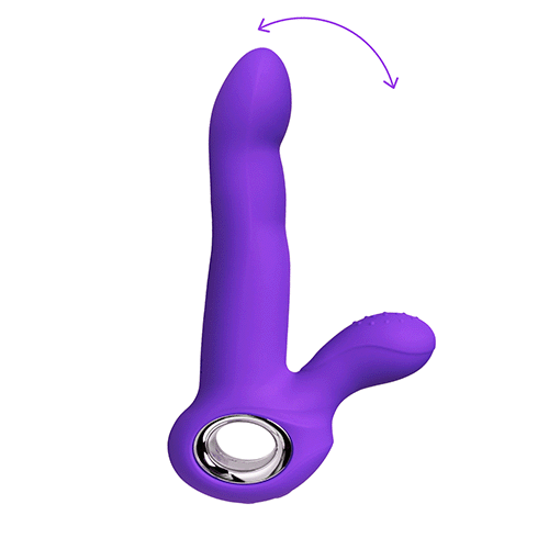 12-Speed Blue Color Silicone G-Spot Vibrator with Wiggling Function