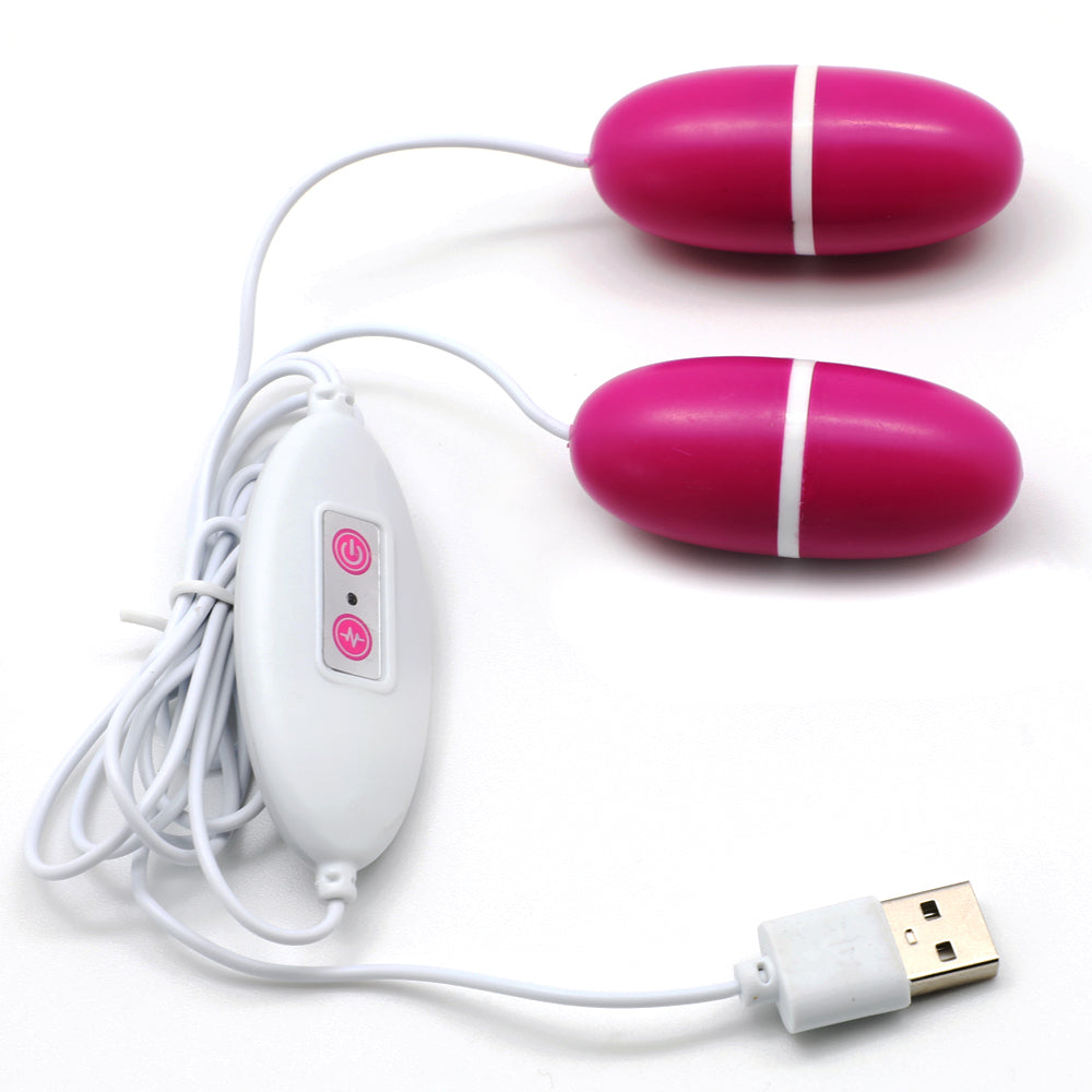 12-Speed USB Power Pink Color Dual Vibrating Egg