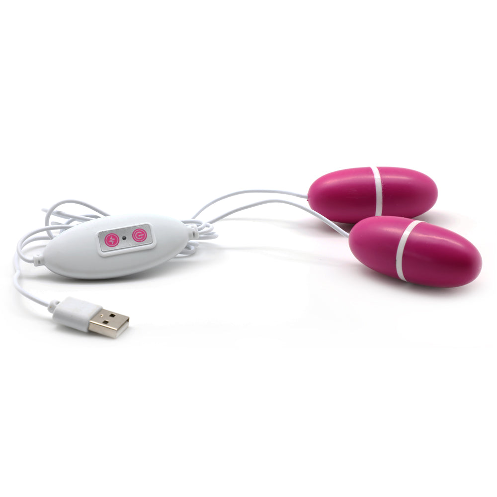 Вибрирующее яйцо с двойным механизмом, 12 режимов, USB, розовое