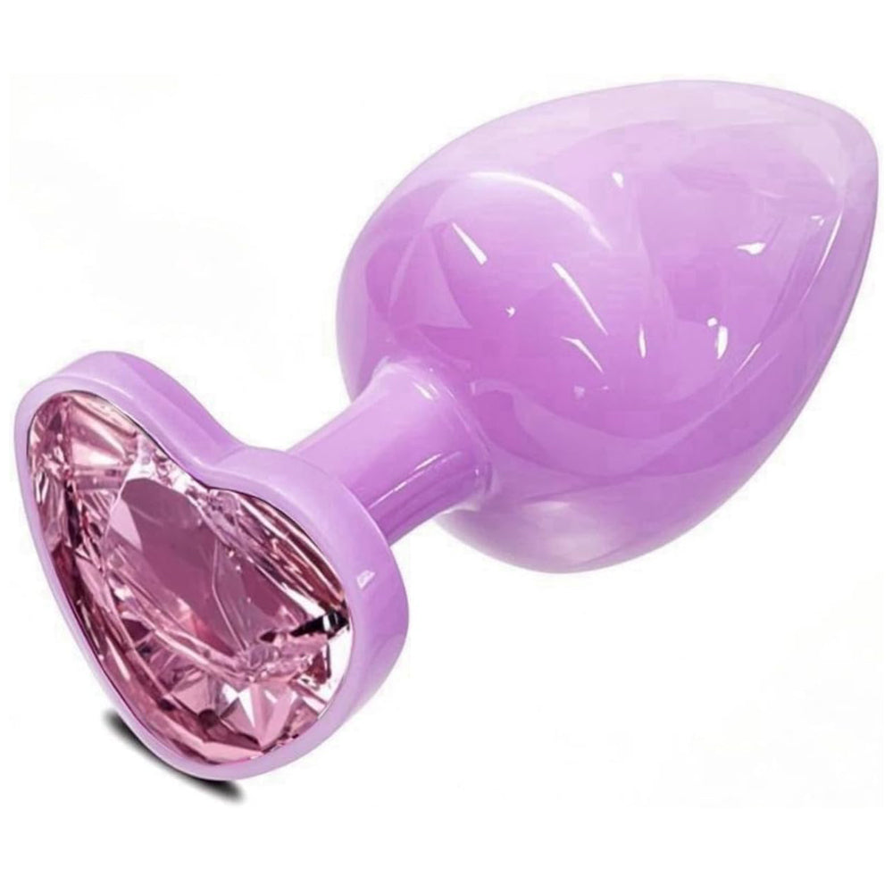 Pink Gem Base Metal Butt Plug
