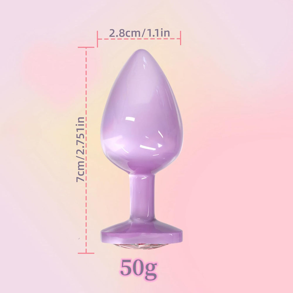 Pink Gem Base Metal Butt Plug