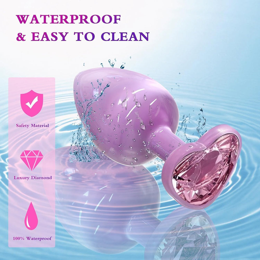 Pink Gem Base Metal Butt Plug