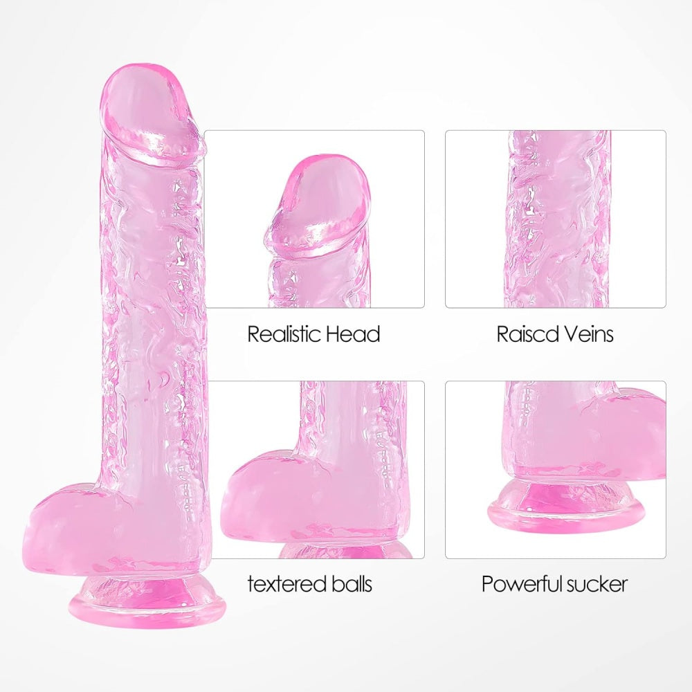 20.5 CM Clear Pink Dildo