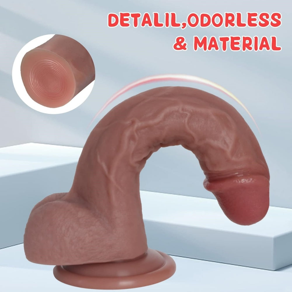 20.5 CM Deep Flesh Silicone Dildo with Strong Suction Cup