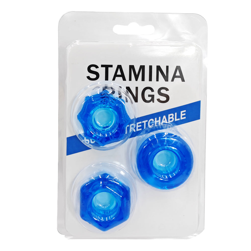 Clear Blue TPE Cock Ring Set (3 Shapes)
