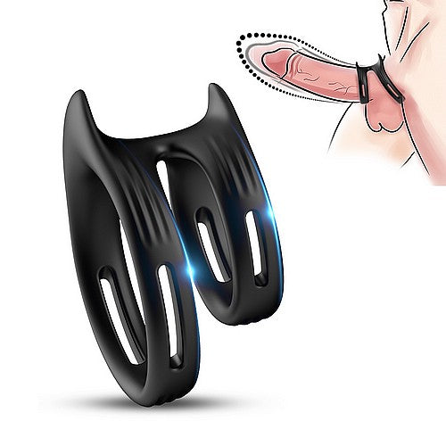 Black Color Silicone Dual Penis Rings