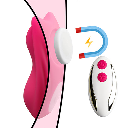 Remote Control 9-Speed Pink Panty Vibrator with Magnet (Sticks on Underwear)