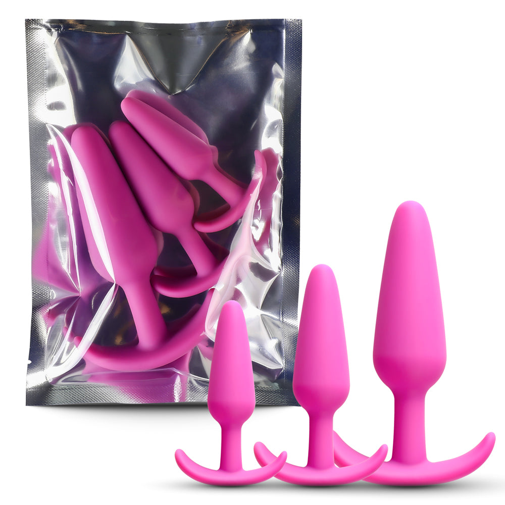 Pink Color Silicone Butt Plug Set