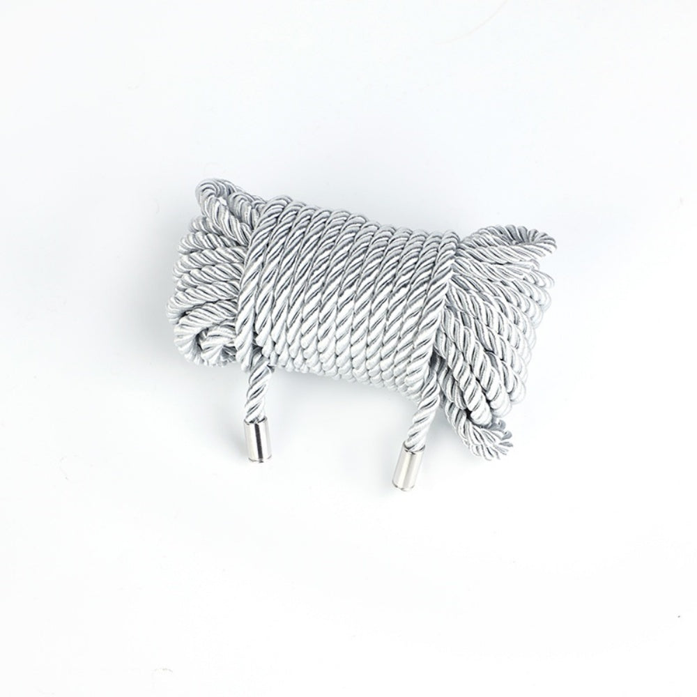 5 M Silver Cotton Bondage Rope