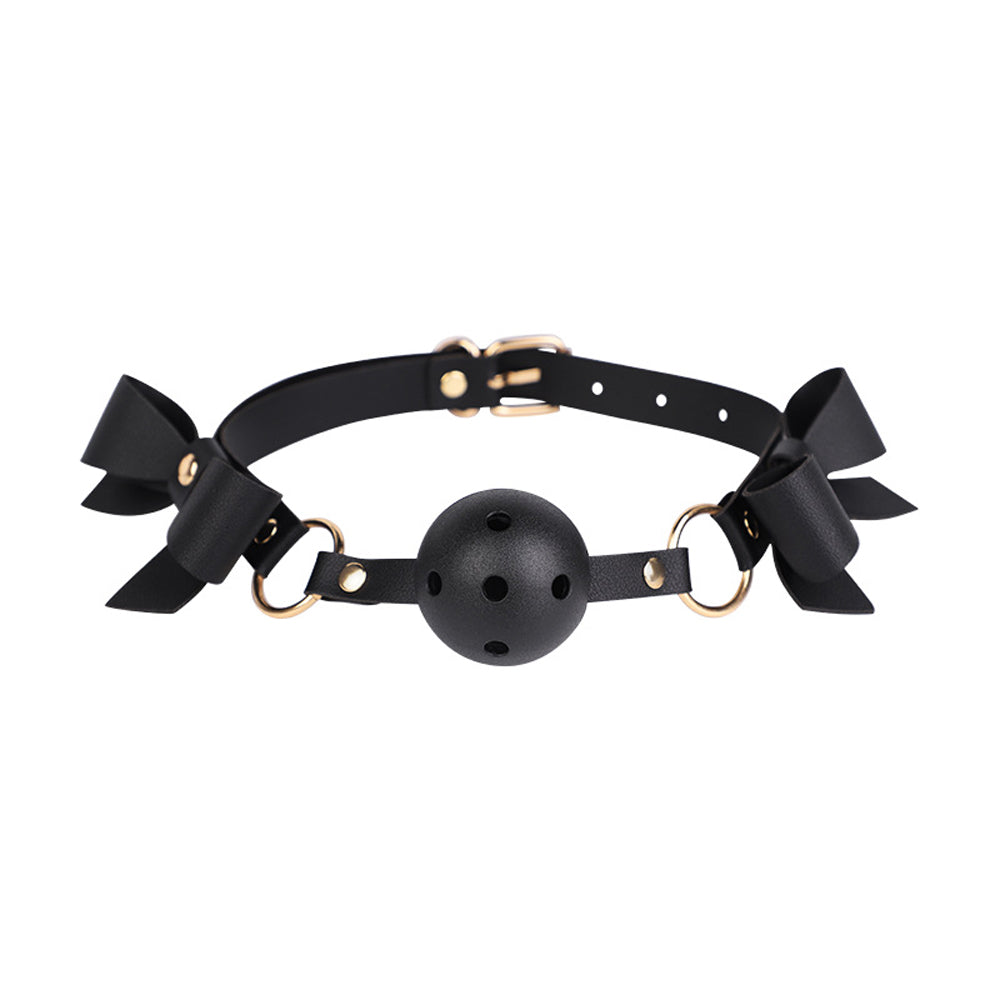 6-Piece Black BDSM Bondage Kit with Bow Design