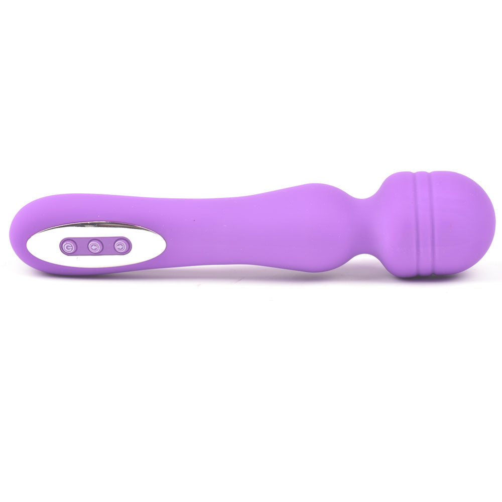 Purple 12-Speed Silicone Rechargeable Wand Massager (USB Rechargeable)